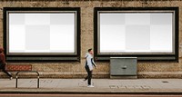 Billboard mockup png, advertisement on the street of London