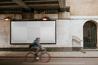 Billboard mockup png, advertisement on the street of London