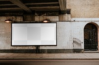 Billboard mockup png, advertisement on the street of London