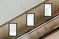 Billboard png mockups by underground escalator