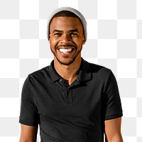 Teenage boy png, smiling African American teen cut out