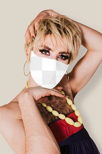 Face mask mockup png, drag queen