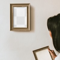 Picture frame png mockup, transparent space for artwork