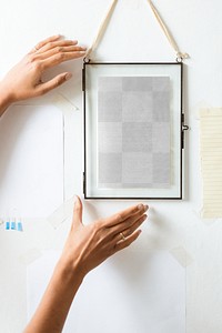 Picture frame png mockup, transparent space for artwork