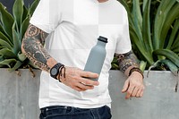 Men’s tee png, transparent mockup, basic wear apparel fashion