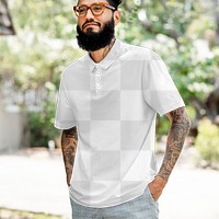 Polo shirt mockup png transparent, men’s casual apparel fashion design