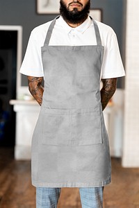 Barber apron mockup png transparent, apparel design