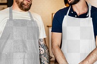 Barber apron mockup png transparent, apparel design