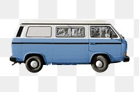 Retro blue van png sticker, transparent background