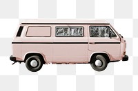 Pink van png sticker, transparent background