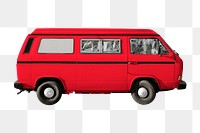 Red van png sticker, transparent background