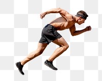 Male sprinter running pose png 