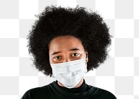 Woman wearing face mask png on transparent background