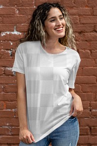 Transparent tee png, mockup design, women’s casual wear fashion