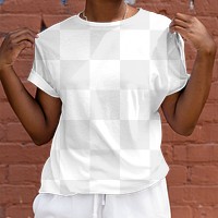 Transparent tee png, mockup design, women’s casual wear fashion