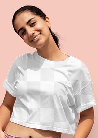 Women's crop top png, transparent mockup design, casual wear fashion