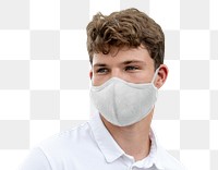 Man png, wearing face mask, the new normal lifestyle, half body portrait