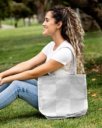 Tote bag png, transparent mockup, grocery shopping eco product