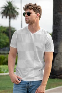 Tee png, transparent mockup design, men’s apparel fashion design