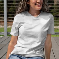 Women's tee png, transparent mockup design, casual wear fashion