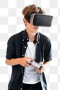 Boy png, playing VR game