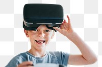 Boy png, playing VR game