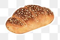 Multigrain bread freshly baked png illustration sticker