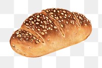 Freshly baked multigrain bread hand drawn illustration