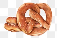 Pretzel freshly baked illustration png sticker