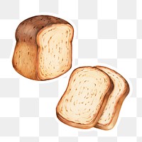 Golden brown bread sticker png illustration 