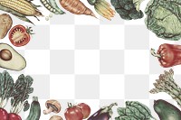 Fresh vegetables frame png hand drawn illustration