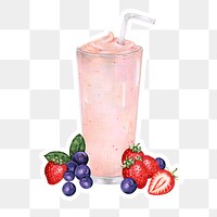 Healthy fruit smoothie png illustration hand drawn