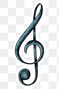 Png treble clef note sticker blue