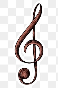 Red reble clef sticker png note