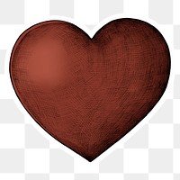 Red heart cartoon sticker png