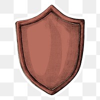 Cartoon shield png vintage sticker