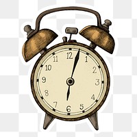 Golden clock icon sticker png