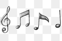 Drawing musical note set png