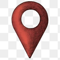 Red geotag vintage clipart  png