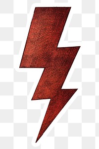 Red thunder png vintage clipart