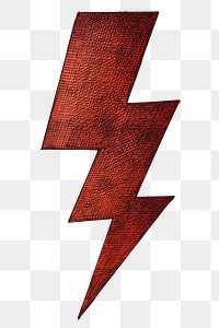 Red thunder png vintage clipart 