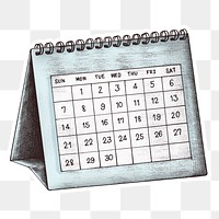 Png drawing calendar vintage sticker