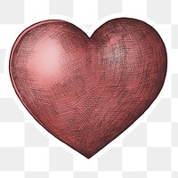 Png vintage heart cartoon sticker