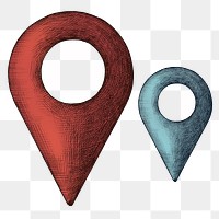 Png geotag vintage clipart red and blue