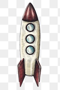 Vintage cartoon rocket png clipart
