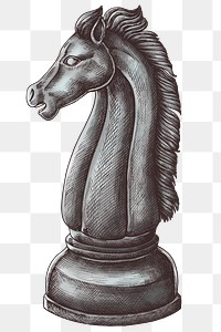 Vintage knight chess clipart png
