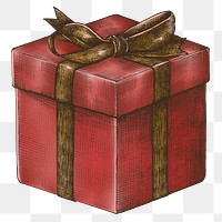 Vintage present box drawing clipart