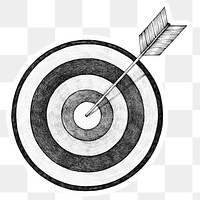 Png arrow and target sticker black and white 