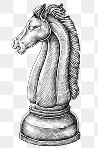 Vintage knight chess clipart png
