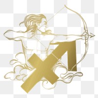 Sagittarius PNG zodiac sign sticker gradient astrological symbol